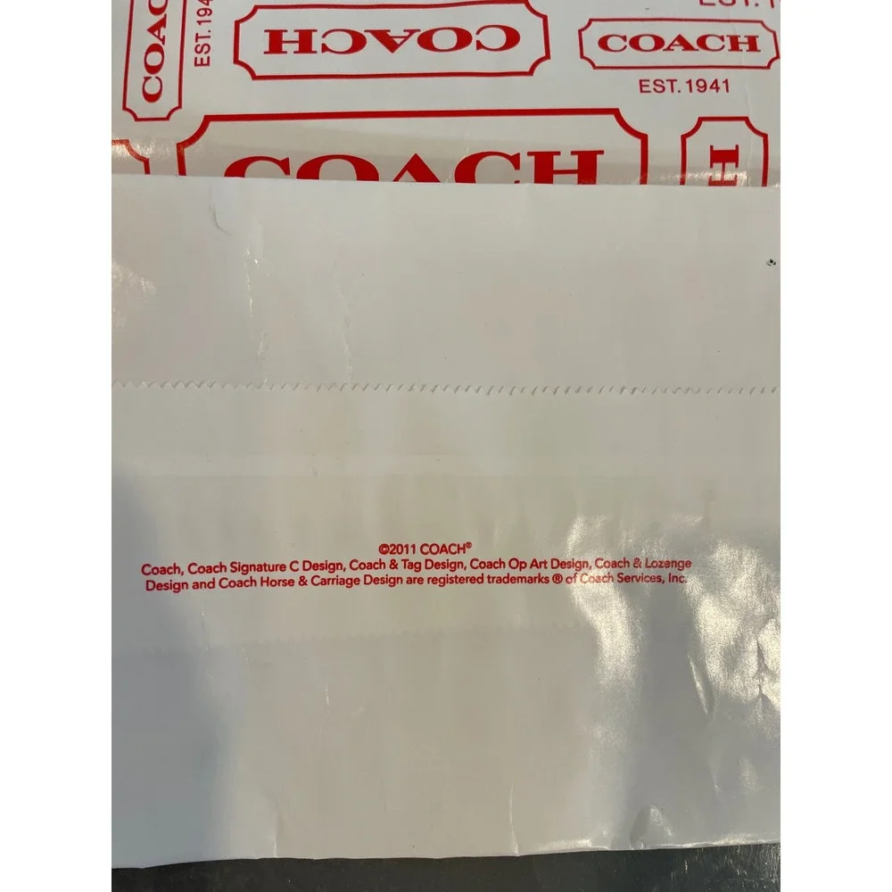 Coach Set of 3 Red White Logo Shopping Paper Bags Large Gift Bags Y2K VTG